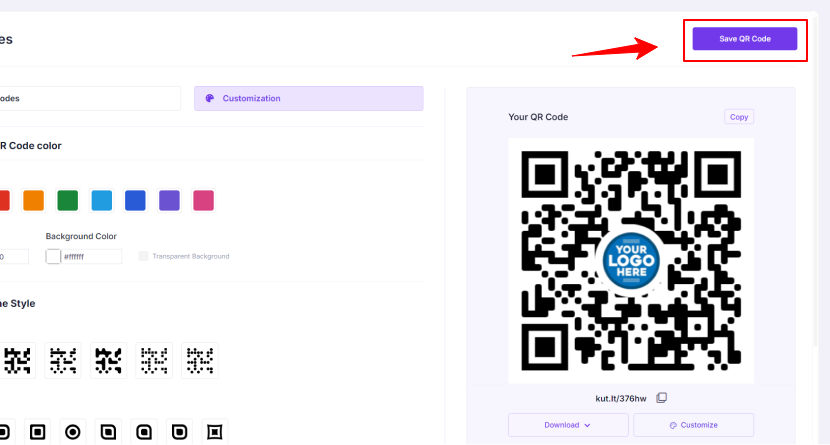 save qr code with logo