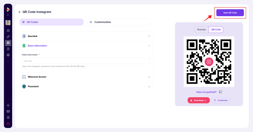 Save qr code