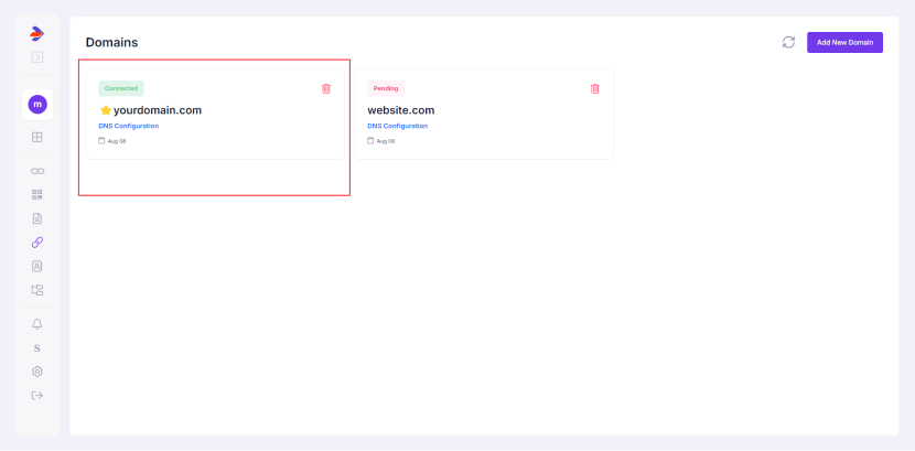 custom domain with emoji