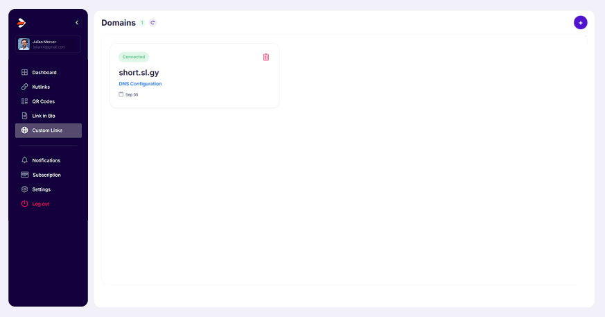 connected domain refresh