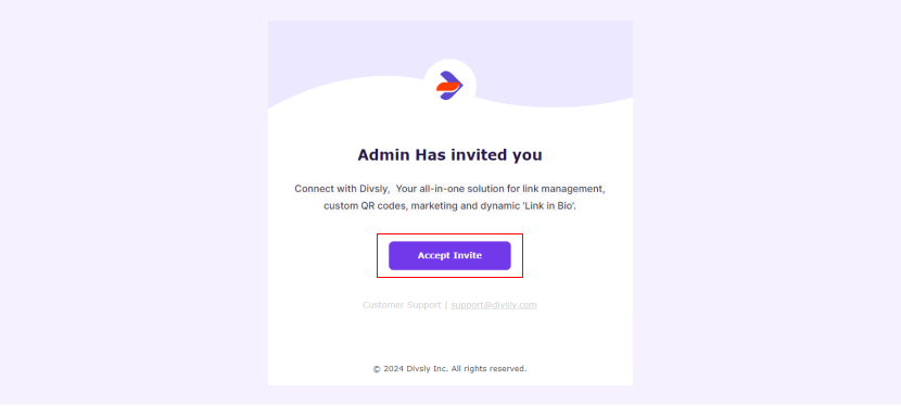 divsly user invite mail
